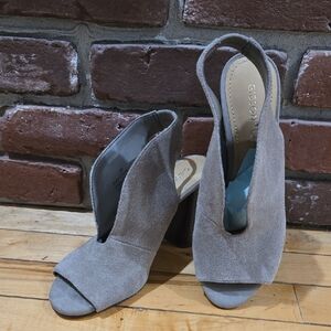 GIBSON LATIMER SUEDE  PEEP TOE- SLING BACK STACK HEEL - SIZE 6-NWT
